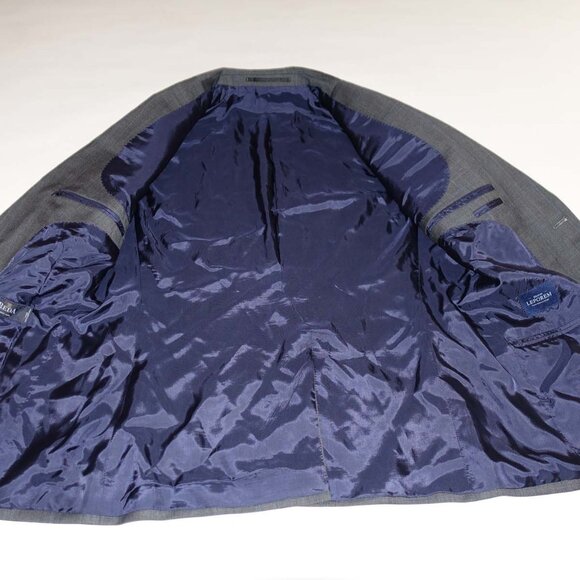 Maison Leporem Mens Suit Jacket Size 38 Short Charcoal Gray Reda Super 130s Wool - Picture 7 of 9